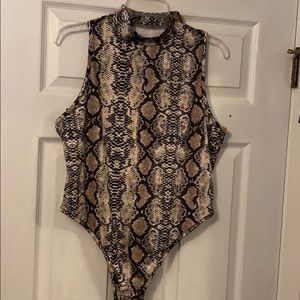 Snake print body suit